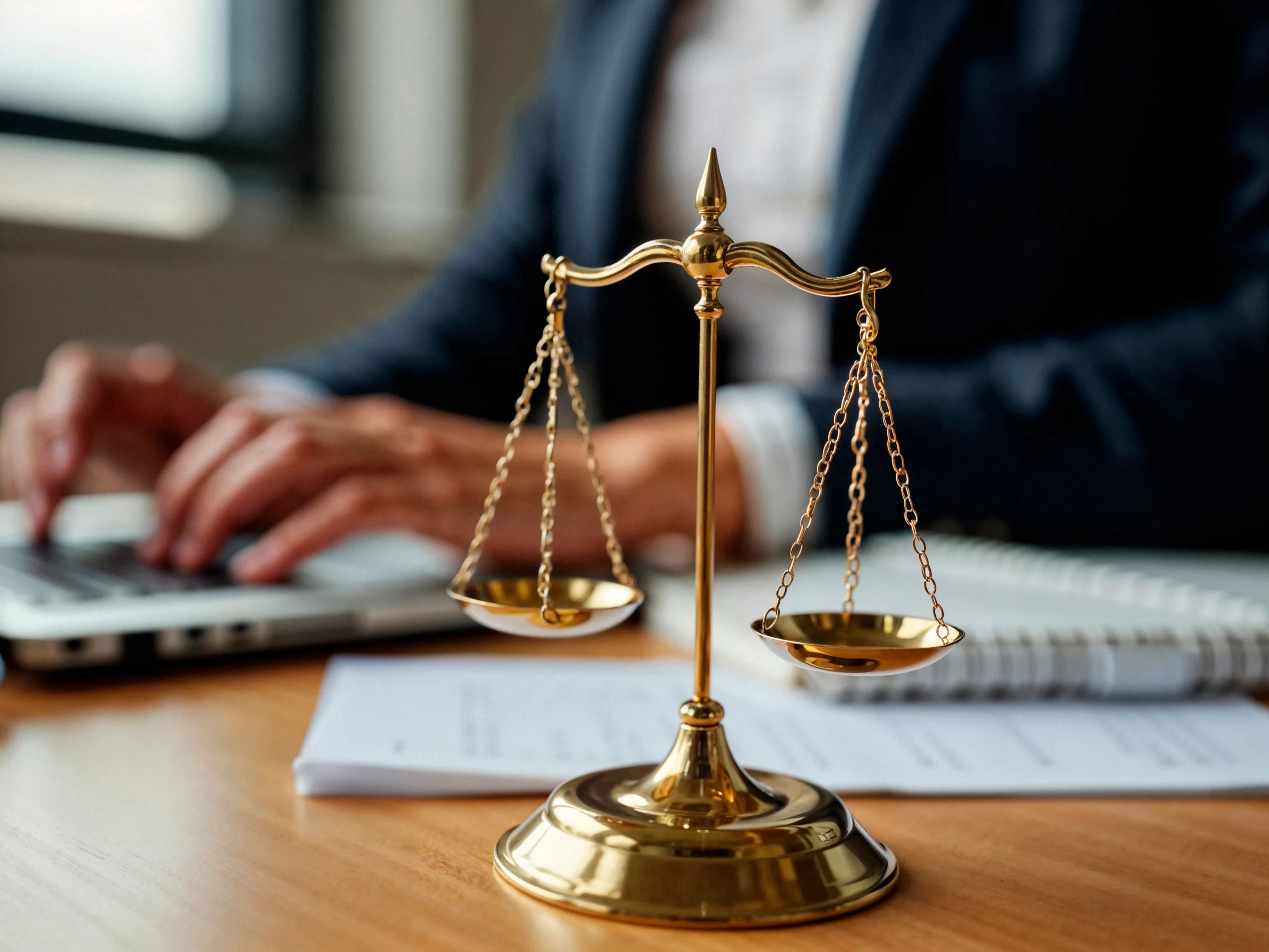 Scales of justice representing professional legal practice